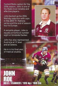 2006 Queensland Reds #NNO John Roe Back